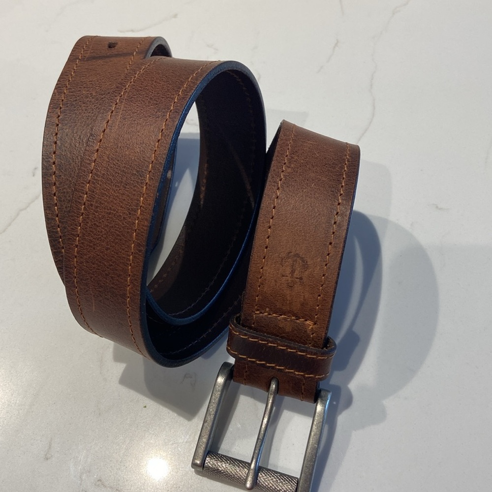 Men's Brown Leather Belt. Size 36